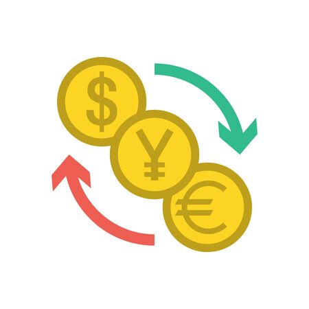 Currency Exchange Icon. Editable EPS vector formatのイラスト素材