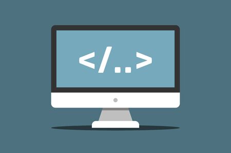 Computer Monitor with Coding.のイラスト素材