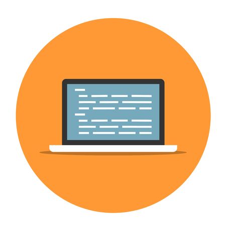 Laptop with coding icon.のイラスト素材