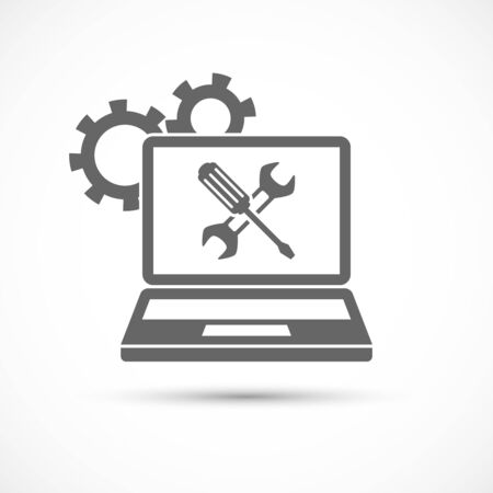Computing Service Icon. Technical support, computer repair serviceのイラスト素材