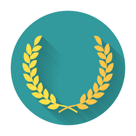 Laurel Wreath flat icon. Symbol of the winner or valor and mindのイラスト素材