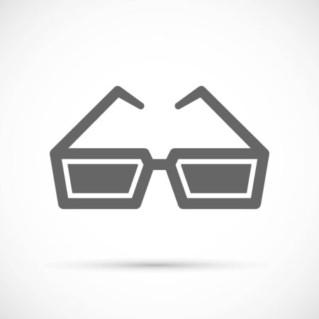 Cinema glasses icon. Vector illustration of black cinema glassesのイラスト素材