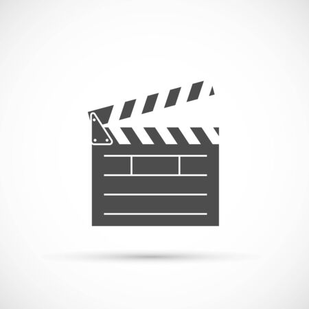 Clapper board icon. Film clap board cinema vectorのイラスト素材
