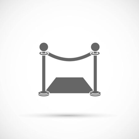Fence with carpet icon. Flat style icon on whiteのイラスト素材