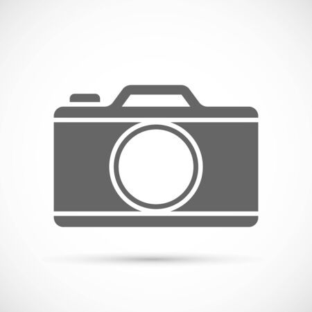 Photo camera icon on white background. Vector illustration.のイラスト素材