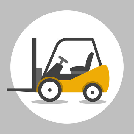 Forklift truck cargo. Loader vector flat iconのイラスト素材