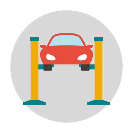 Car lifting flat icon. Car repair service centerのイラスト素材