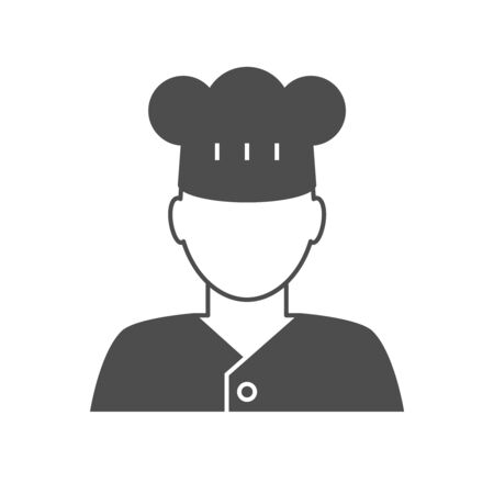 Cook avatar icon. Male cook in unyformeのイラスト素材