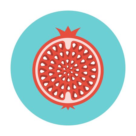 Garnet icon flat. Pomegranate illustrationのイラスト素材