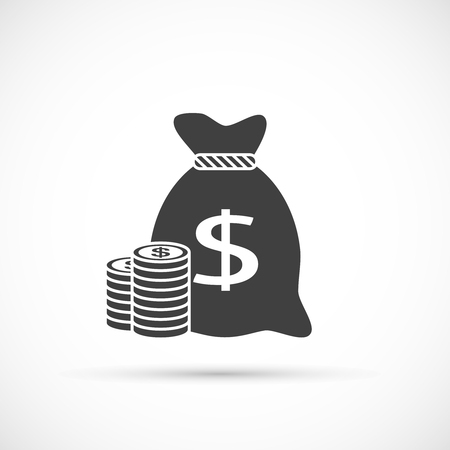 Money bag with coins iconのイラスト素材