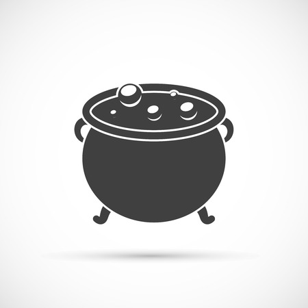Witch cauldron icon on white backgroundのイラスト素材