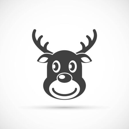 Reindeer christmas icon on white backgroundのイラスト素材