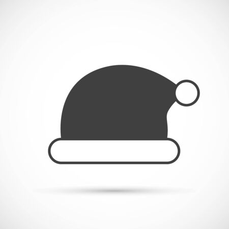 Santa claus hat icon on white backgroundのイラスト素材