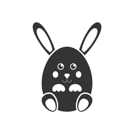 Rabbit in egg form iconのイラスト素材