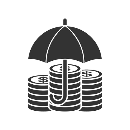 Money under umbrella iconのイラスト素材