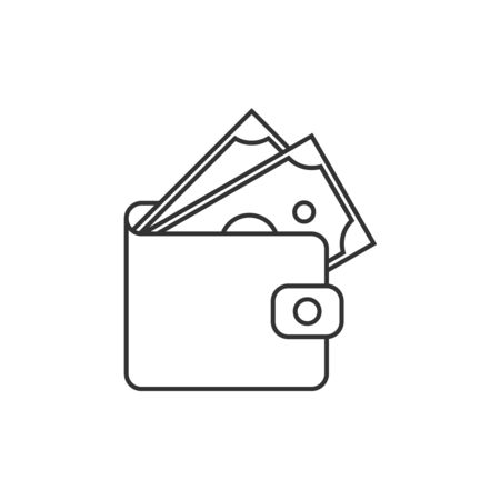 Wallet with moneyのイラスト素材