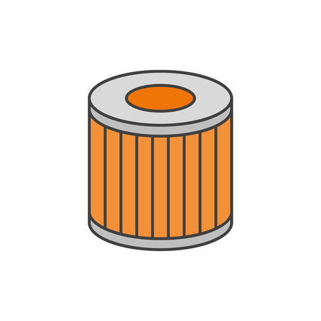Car oil filter flat line iconのイラスト素材