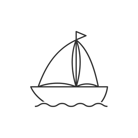 Boat line icon vector illustrationのイラスト素材