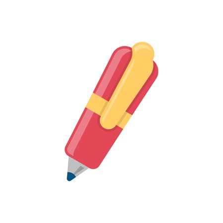 Ball pen flat icon on whiteのイラスト素材