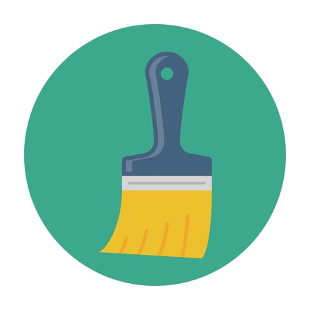 Paint brush flat icon on greenのイラスト素材