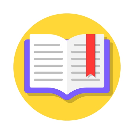 Open book with bookmark flat iconのイラスト素材