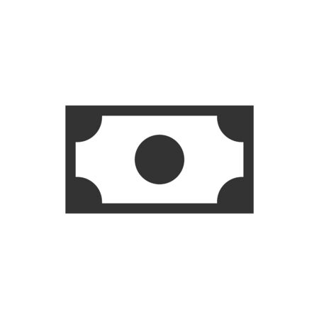 Banknote black icon on white background. Money iconのイラスト素材