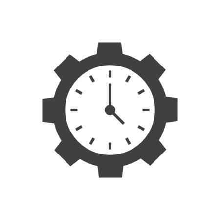 Time management black icon on white backgroundのイラスト素材