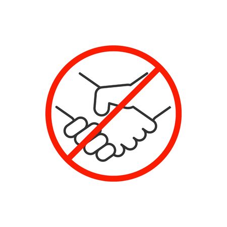 Do not shake hands warning sign on white backgroundのイラスト素材