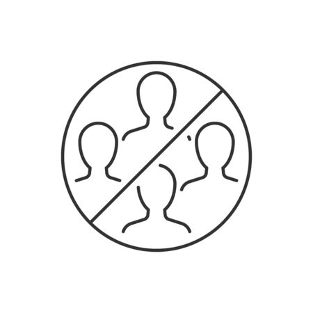 Do not gather in groups linear iconのイラスト素材