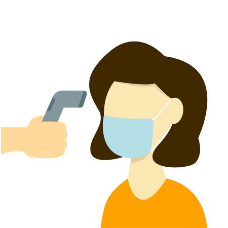 Temperature measurement in women with a digital thermometerのイラスト素材