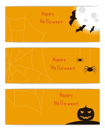 Website headers, banners with Happy Halloween greetingのイラスト素材