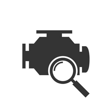 Diagnostics car engine black iconのイラスト素材