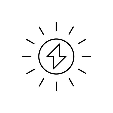 Solar energy power linear iconのイラスト素材