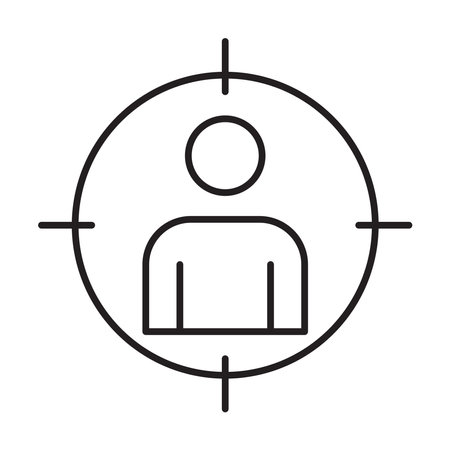 Man inside aim line iconのイラスト素材