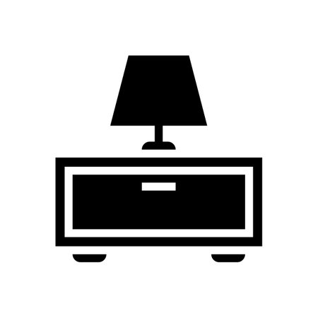 Nightstand black icon on whiteのイラスト素材
