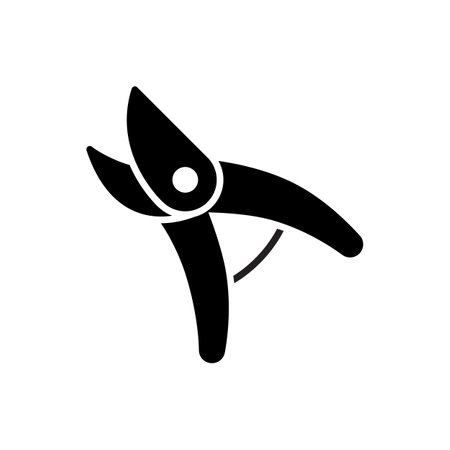 Secateurs black icon on white backgroundのイラスト素材