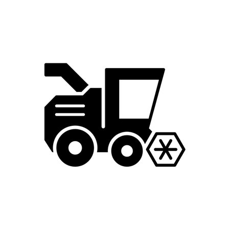 Combine harvester black icon on white backgroundのイラスト素材