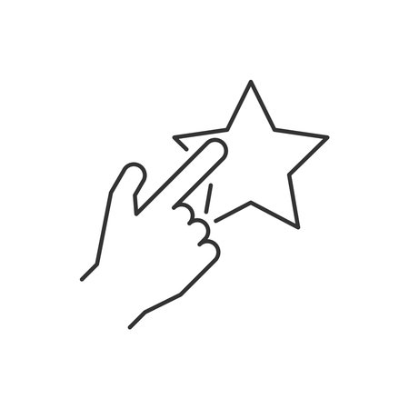 Finger point to the rating starのイラスト素材