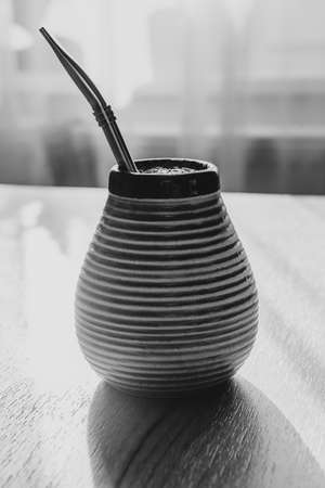 Healthy infused yerba mate drink, energy boosting beverageの写真素材
