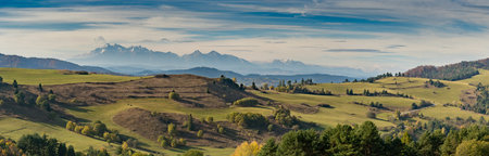 View with High Tatras in Pieninyの写真素材