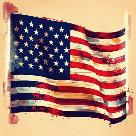 American flag with grunge effect. American flag with grunge effect.の素材