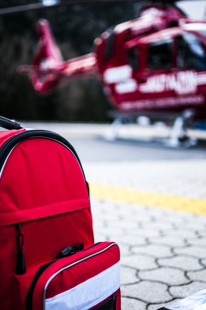 emergency bags for rescue helicopterの写真素材