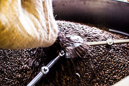 toasted coffee beansの写真素材