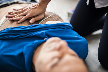 CPR to unconscious manの写真素材