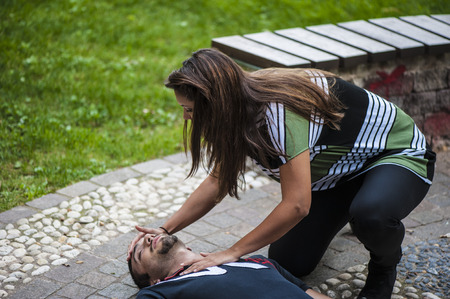 Cardiopulmonary resuscitation with CPR and defibrillator