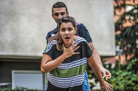 Support in the parkの写真素材