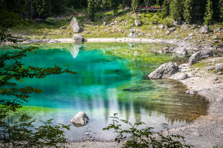 beautiful landscape in the north of the Italian mountains and lake