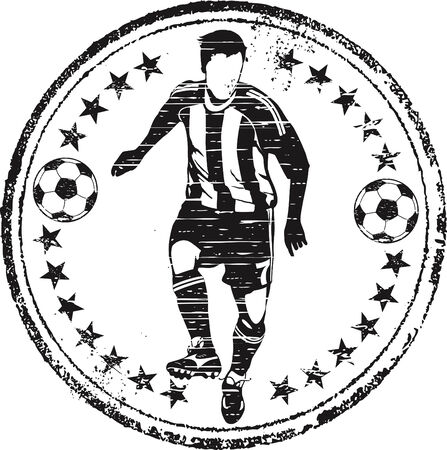 Soccer player stampのイラスト素材