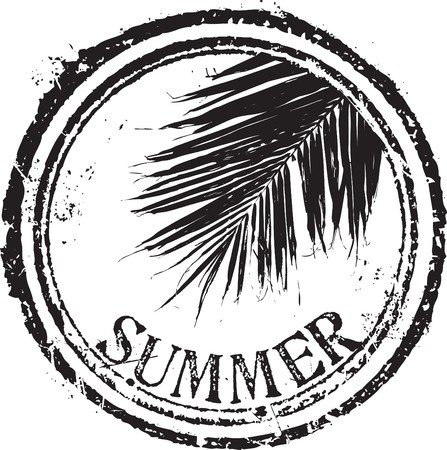 Abstract grunge rubber stamp shape with the word summerのイラスト素材
