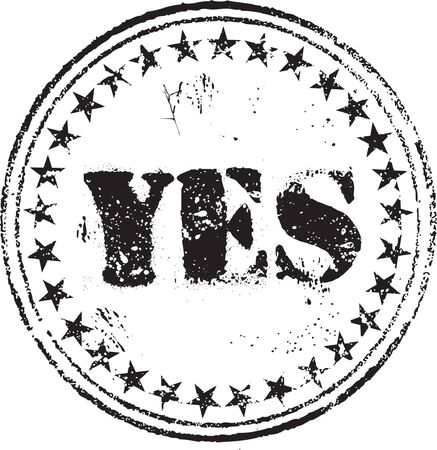 Abstract grunge rubber stamp with the text yesのイラスト素材